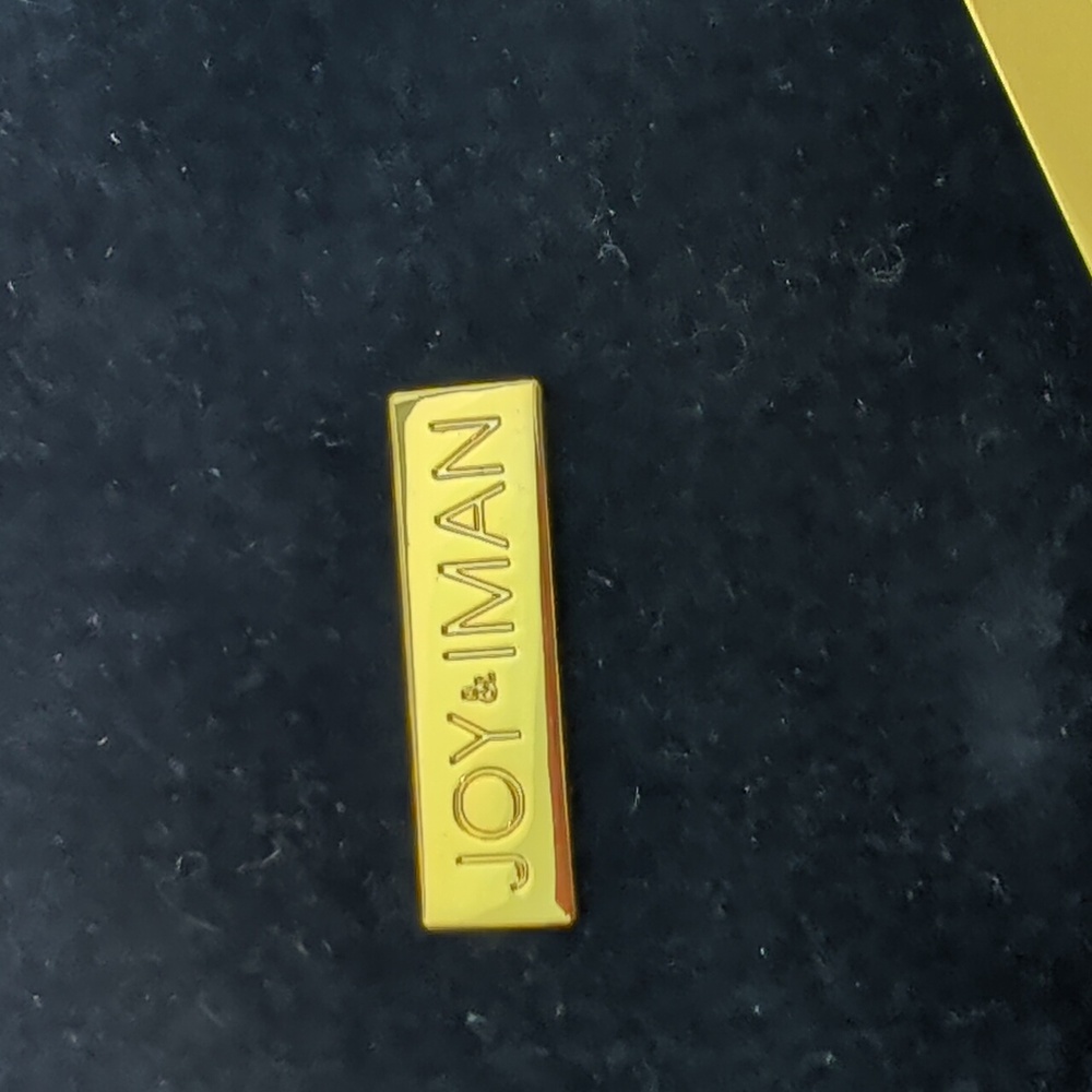 Joy & Iman Blue Leather & Velvet Clutch With Gold Hardware - Picture 3 of 5
